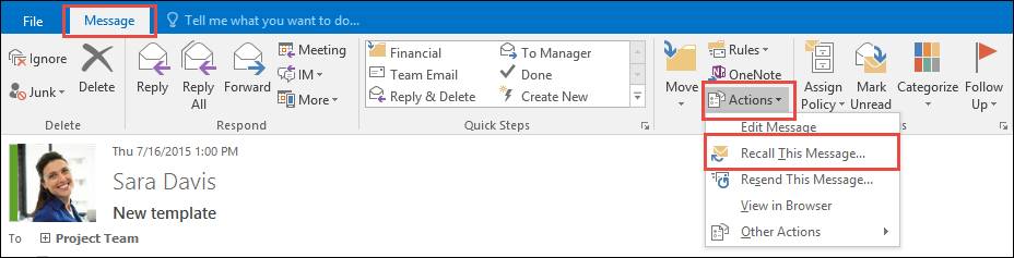 recall a message in microsoft teams